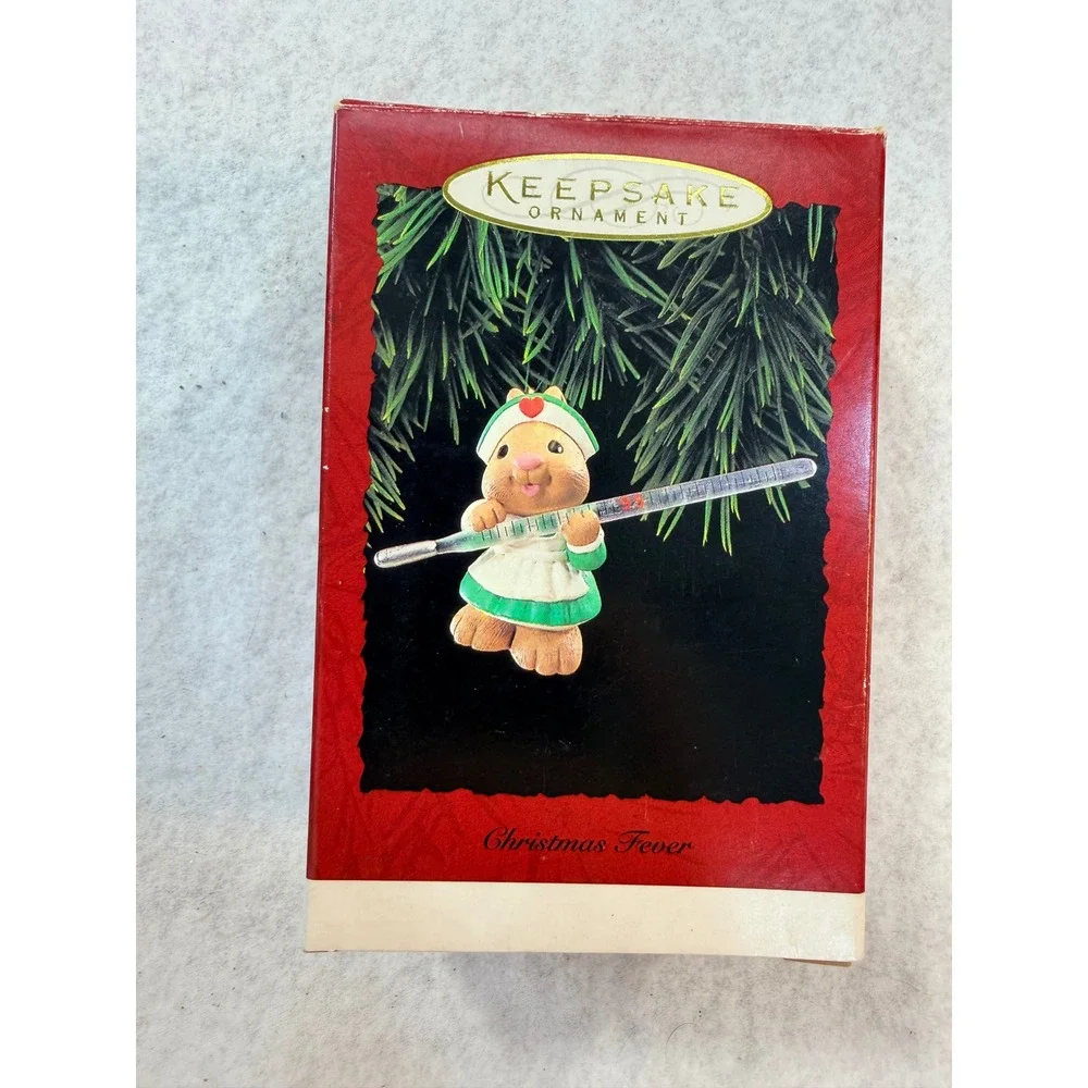 Hallmark Keepsake Ornament 1995 Christmas Fever Bunny Nurse Thermometer QX5967